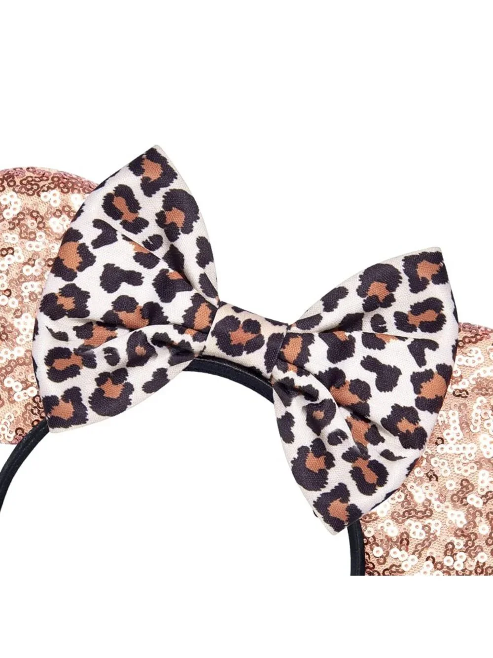 Women Pirates Black Sequin Bow Mickey Mouse Hair Headband for Cosplay